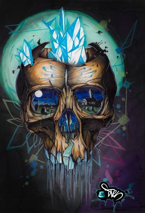 Skulls And Illusion Rangiora Crazy Colour Color Skull Pin Bone Art
