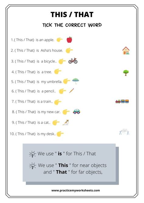 Grammar For Class 1 This That These Those Free Worksheets