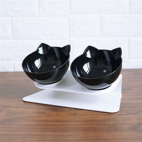 1.cup tilt 15 degrees, due to this, the stress on the joints, neck, hips, shoulders of your cat disappears. Cat Double Bowl Anti-Vomiting Orthopedic Cat Bowl - locasdeals