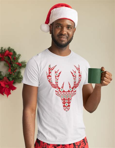 Men T Shirts With Prints Red Deer Cool Christmas T For Men
