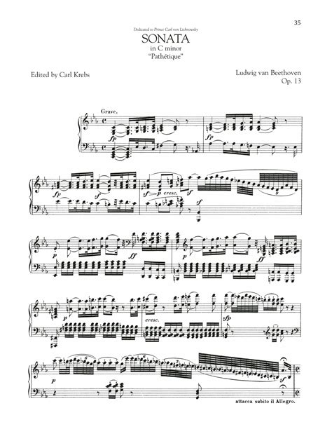 Piano Sonata No 8 Op 13 Pathetique Sheet Music Ludwig Van