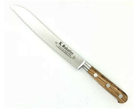Bread Knife 8 In Olive Wood Handle Authentique Sabatier K