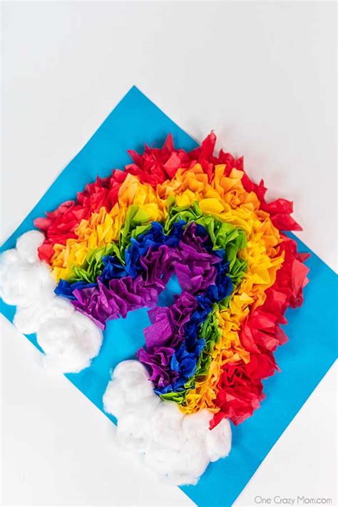 Rainbow Tissue Paper Craft Fun And Easy Rainbow Crafts