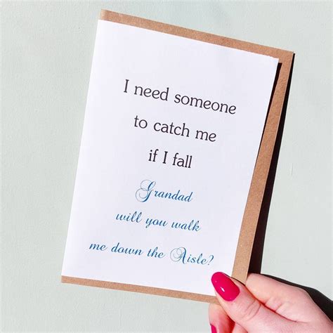 Will You Walk Me Down The Aisle Wedding Proposal Card Etsy Uk
