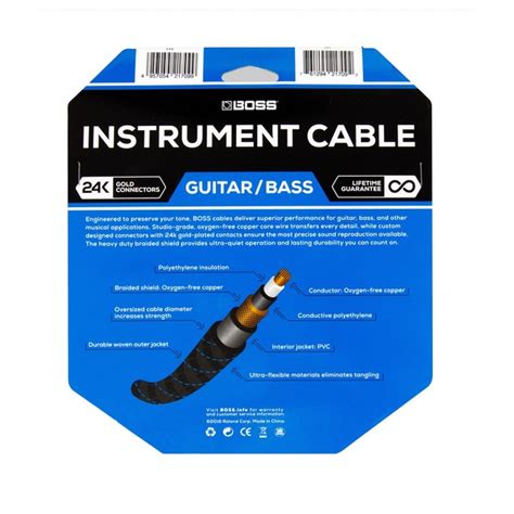 Boss 10ft 3m Instrument Cable Straightstraight 14 Jack At Gear4music