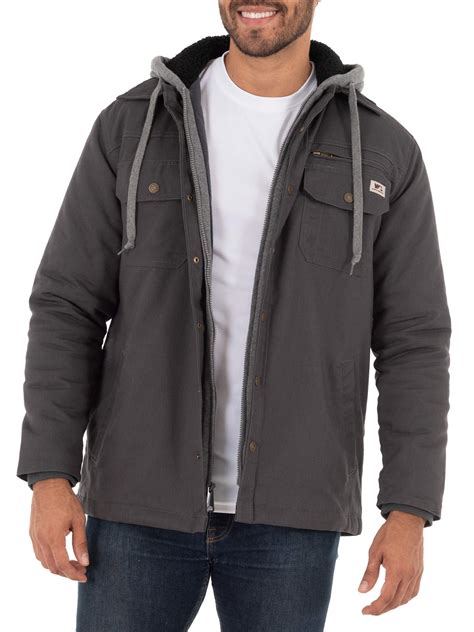 Dickies Mens Large Gray Canvas Coat With Quilted Lining And Hood