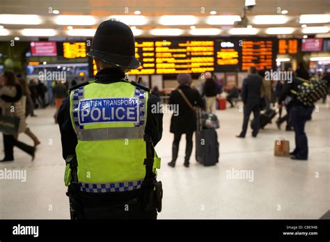 British Transport Police Officer At Kings Cross Rail Station London