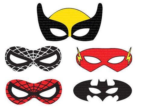 Recently, we cut out a series of superhero cutouts for a customer. INSTANT DL5 Superhero Mask CutOut Birthday Party by ...