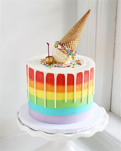 rainbow ice cream cake in 2022 candy birthday cakes cake decorating cake