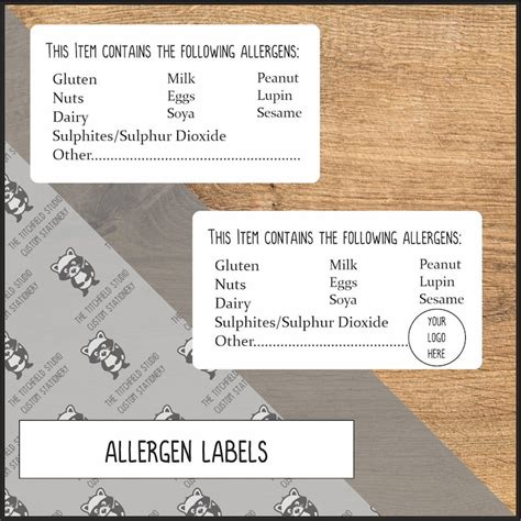 Allergen Labels This Product Contains Allergy Stickers Etsy Uk