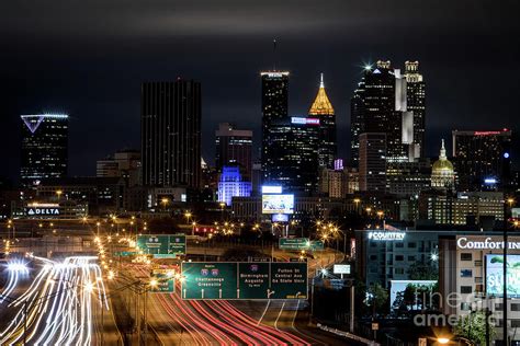 Atlanta Ga Skyline At Night Photograph By Sanjeev Singhal Fine Art