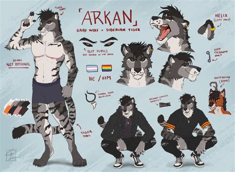 Made A New Ref Sheet Of My Fursona Art By Me Rfurry