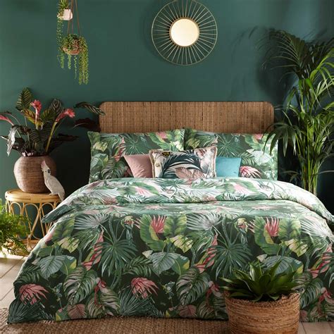 Green Duvet Covers Amazonia Tropical Jungle Quilt Cover Bedding Sets By Furn Ebay
