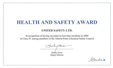 Health And Safety Certificate Template Bestawnings In Safety