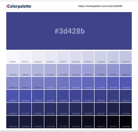 Pantone 19 3955 Tcx Royal Blue Color Hex Color Code 3d428b