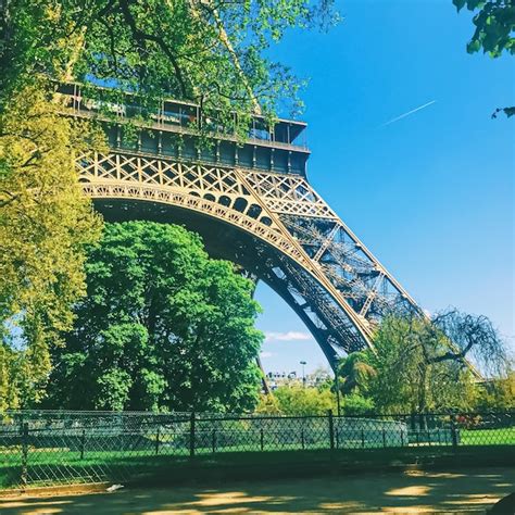 Premium Photo Eiffel Tower And Blue Sky Famous Landmark In Paris France