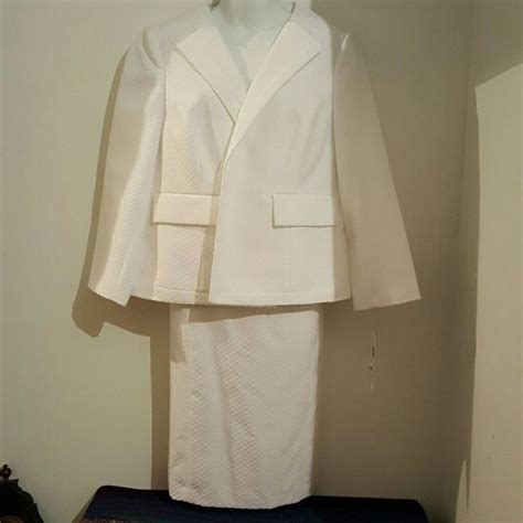 Nwt Kasper Dress Suit Soft White Textured 14w Kasper Dress Dress