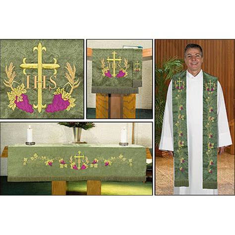 Christian Brands Church Supply Nc975 Embroidery Altar Parament Set