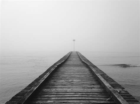 Free Images Sea Horizon Black And White Fog Mist Bridge Morning