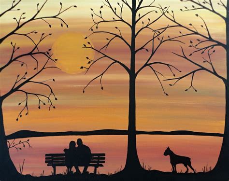 Rachelolynukart Silhouette Painting Painting Romantic Paintings