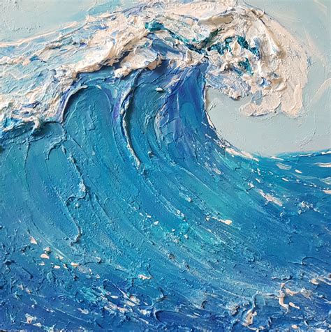 Big Wave Painting Original Impasto Acrylic Artwork 3d Texture Etsy