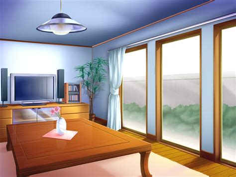 Anime Landscape Big Windows Room Anime Background