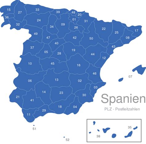 Karte von spanien und portugal. Spanien Plz Karte | hanzeontwerpfabriek