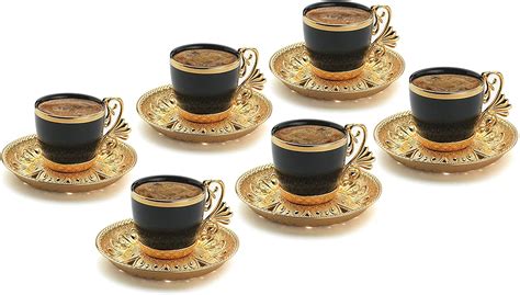 Fancy Turkish Coffee Cup Saucers Set Of Porcelain Oz Turkish