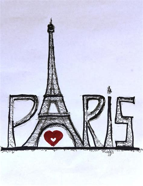 I Love Paris Drawing By Sladjana Lazarevic