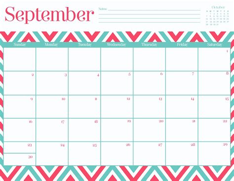 September Cute Calendar Printable Calendar 2023