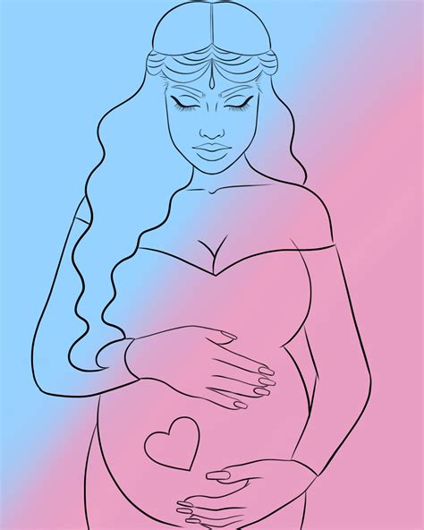 Pregnant Belly Pre Drawn Outline Diy Canvas Paint Party Instant