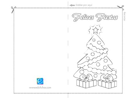 Tarjetas De Navidad Para Imprimir Y Colorear Para Niños Tarjetas