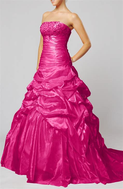 Pink wedding dresses are one of our favourite dress trends. Hot Pink Classic Church Strapless Sleeveless Lace up ...