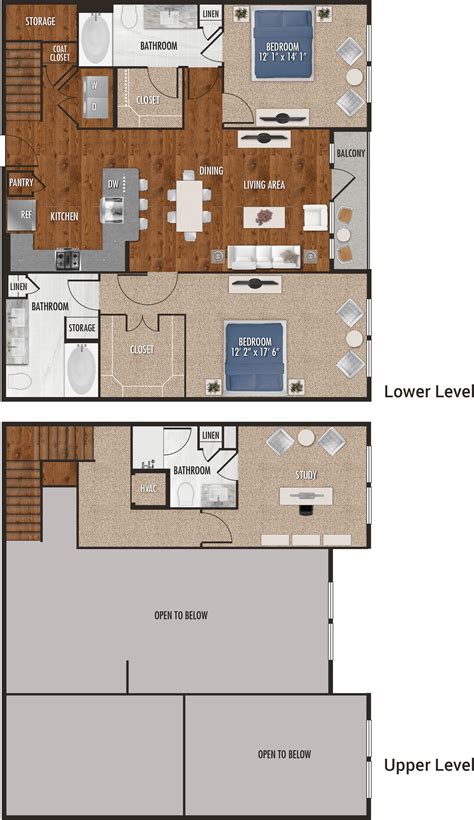 C1 M Two Bedroom And Loft Floor Plan For Alexan 5151