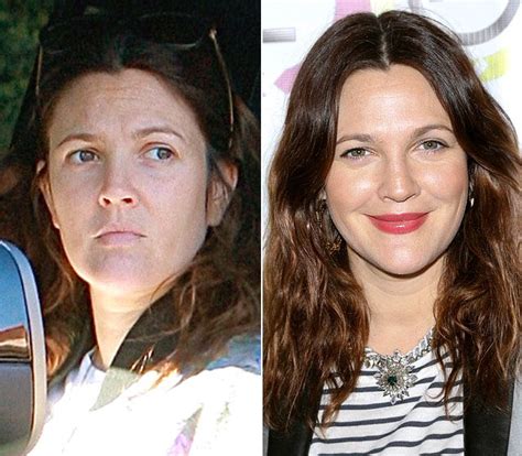 Stars Without Makeup Drew Barrymore Somehow Make Up Makes A Difference