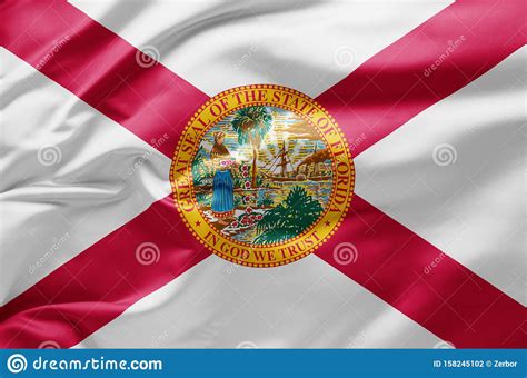 Waving State Flag Of Florida United States Of America Stock Photo