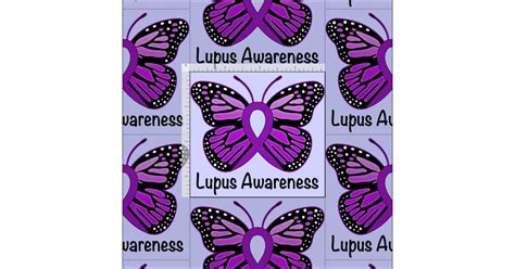 Lupus Awareness Ribbon With Butterfly Fabric Zazzle