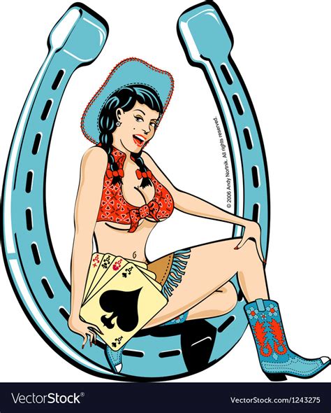 Ladyluck Sexy Cowgirl Royalty Free Vector Image