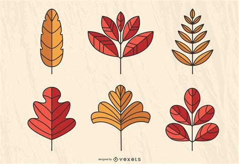 Autumn Leaves Illustration Set Vector Download