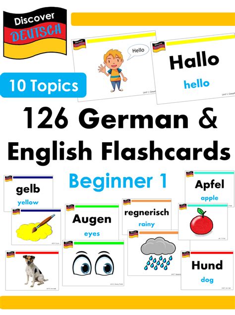German English Flashcards 10 Beginner Topics Made By Teachers