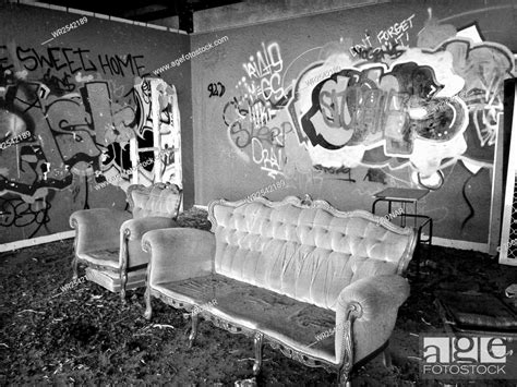 Abandoned Building With Illicit Graffiti Vandalism Stock Photo Picture And Royalty Free Image