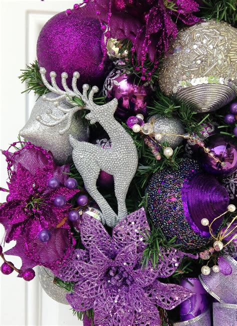 Purple Silver Christmas Wreath