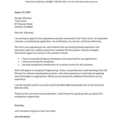 Name of applicant in block letters 3. Application Letter Sample 2021 | Cover letter for resume, Good cover letter examples, Job cover ...