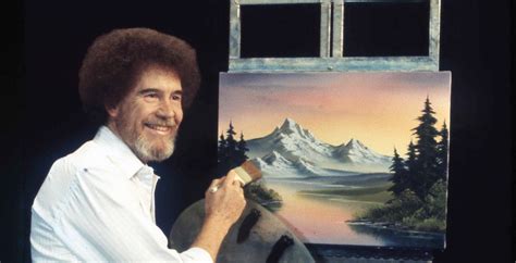 The bob ross rib trope as used in popular culture. B.C. Is Getting Canada's First Bob Ross Art Exhibit