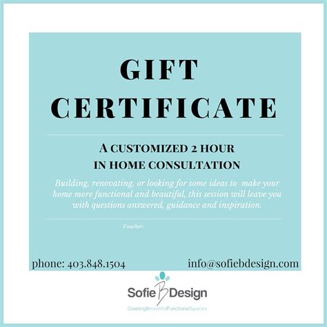 Sofie B Design 2 Hour Consultation Voucher