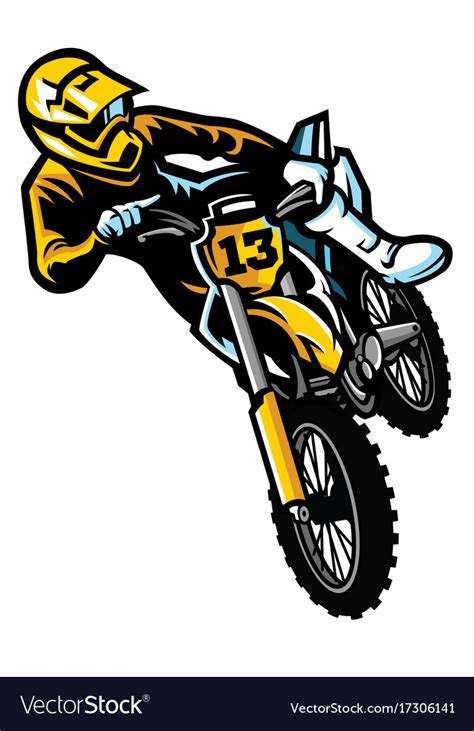 Motocross Rider In Act Royalty Free Vector Image