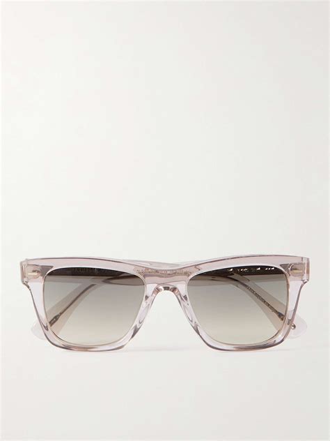 Clear Oliver Peoples Square Frame Acetate Sunglasses Brunello