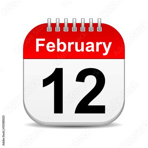 February 12 On Calendar Icon Stock Photo And Royalty Free Images On