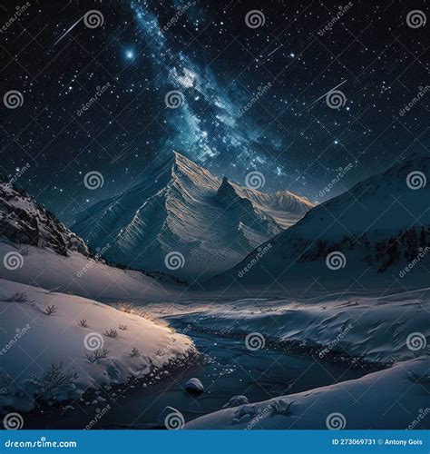 Fictional Representations Of Snowy Mountains In Starry Night