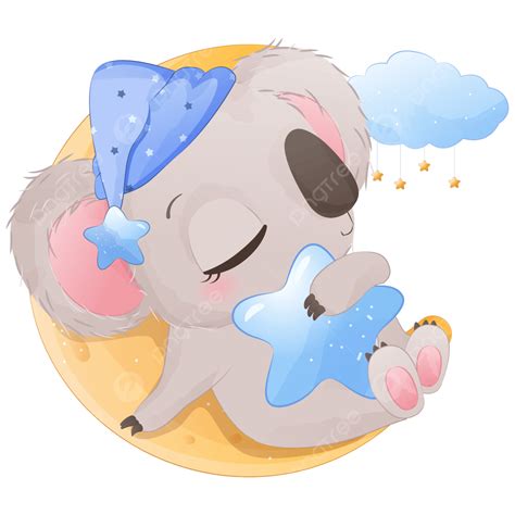 Cute Baby Sleeping Vector Hd Images Cute Sleeping Koala Illustration